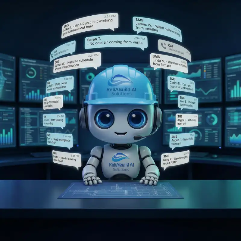 ReliAbuild AI bot handling incoming customer calls and SMS messages